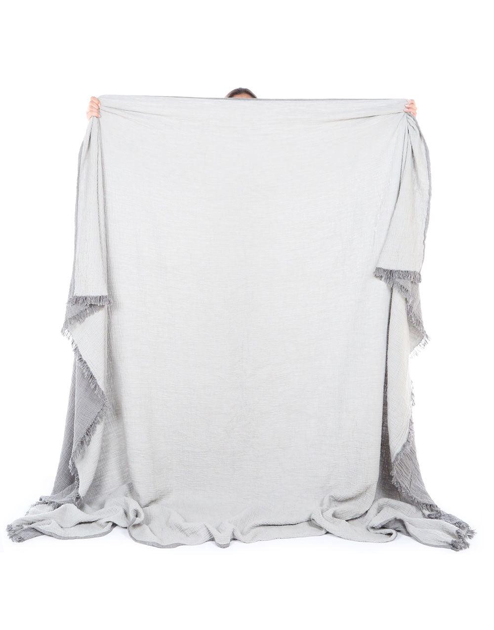 Cacala Plus Size Throw Blanket Muslin Series 100% Cotton Grey - Cacala