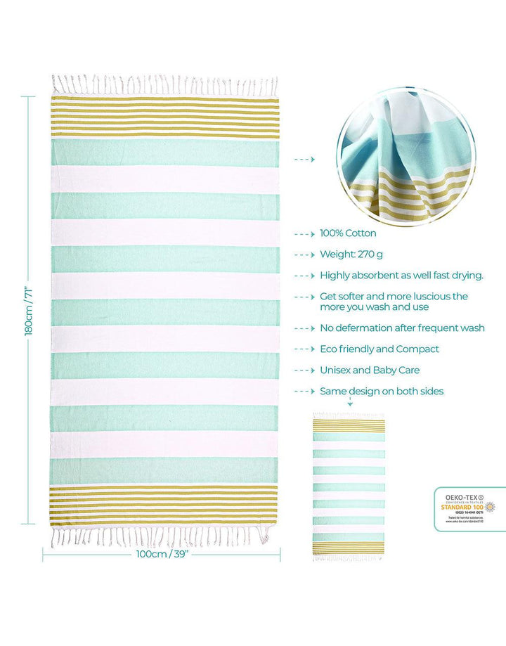 Cacala Stylish Beach Towel Marina Series 39"x71" 100% Cotton - Cacala