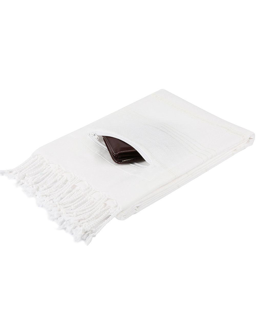 Cacala Tassels Beach Towel Zipper Pestemal 39"x71" 100% Cotton - Cacala