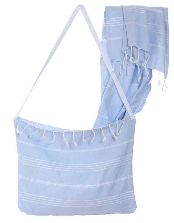 Cacala Turkish Beach Towel Convertible Bag 39"x71" 100% Cotton - Cacala