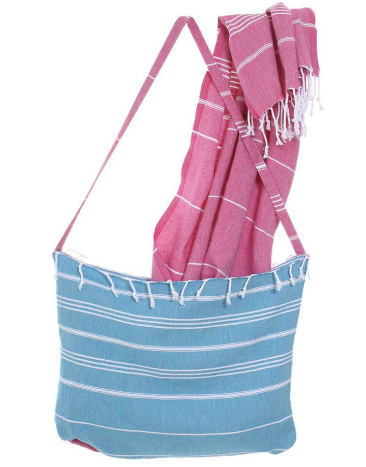 Cacala Turkish Beach Towel Convertible Bag 39"x71" 100% Cotton - Cacala