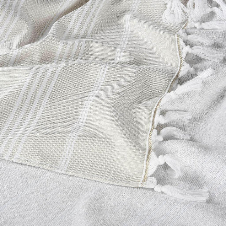 Cacala Turkish Beach Towel Double Sided Pure Series 100 x 180 cm 100% Organic Cotton - Cacala
