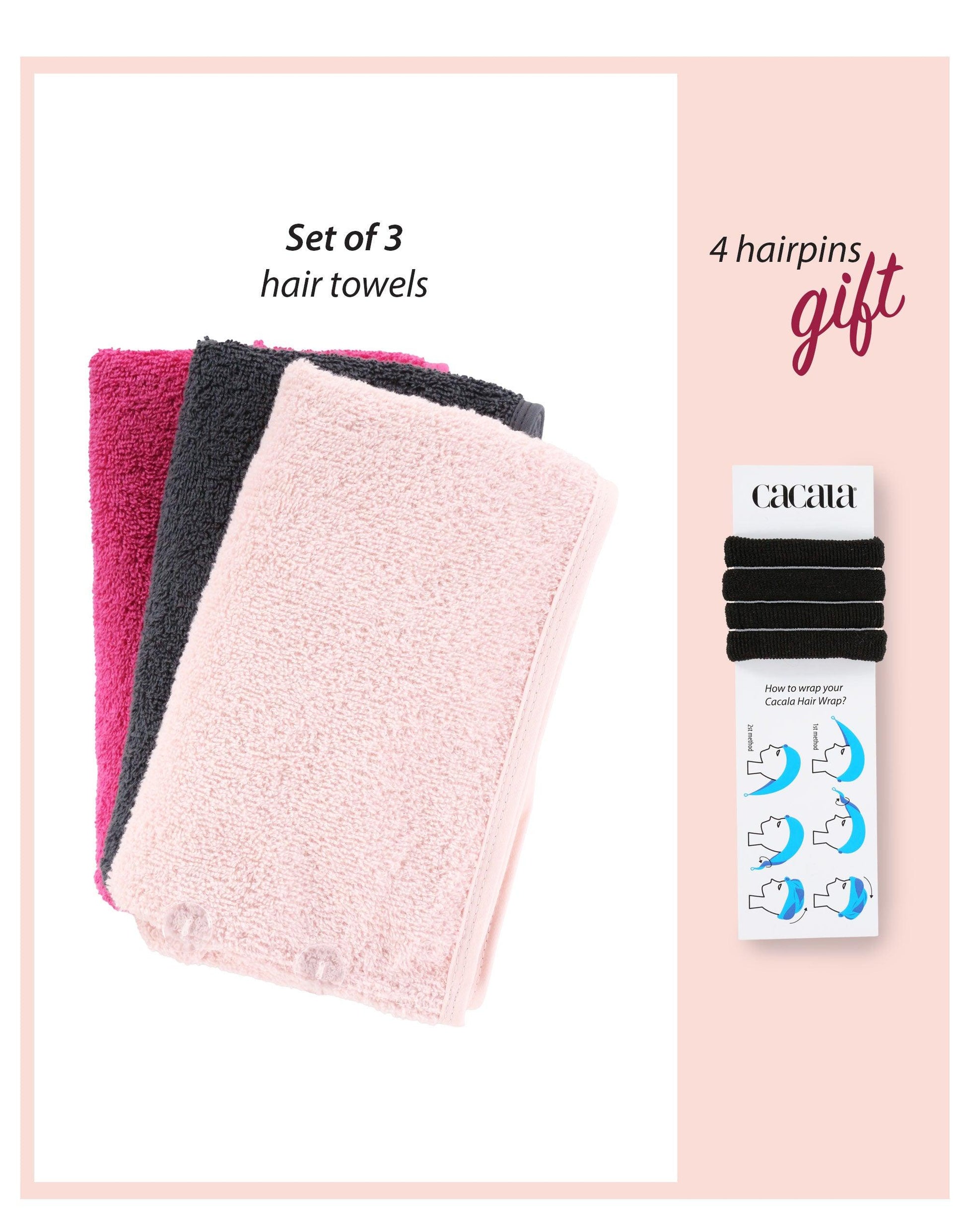 Hair Towel Wraps 3 Pcs Set - Cacala