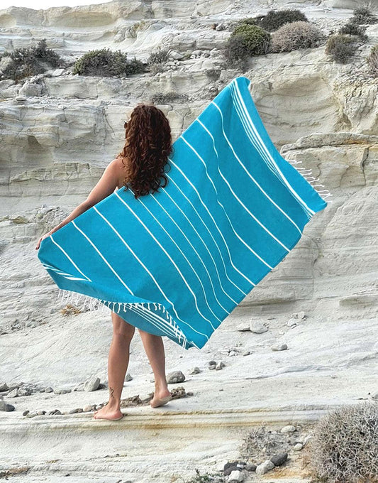 Narrow Stripe Turkish Beach Towel - Cacala