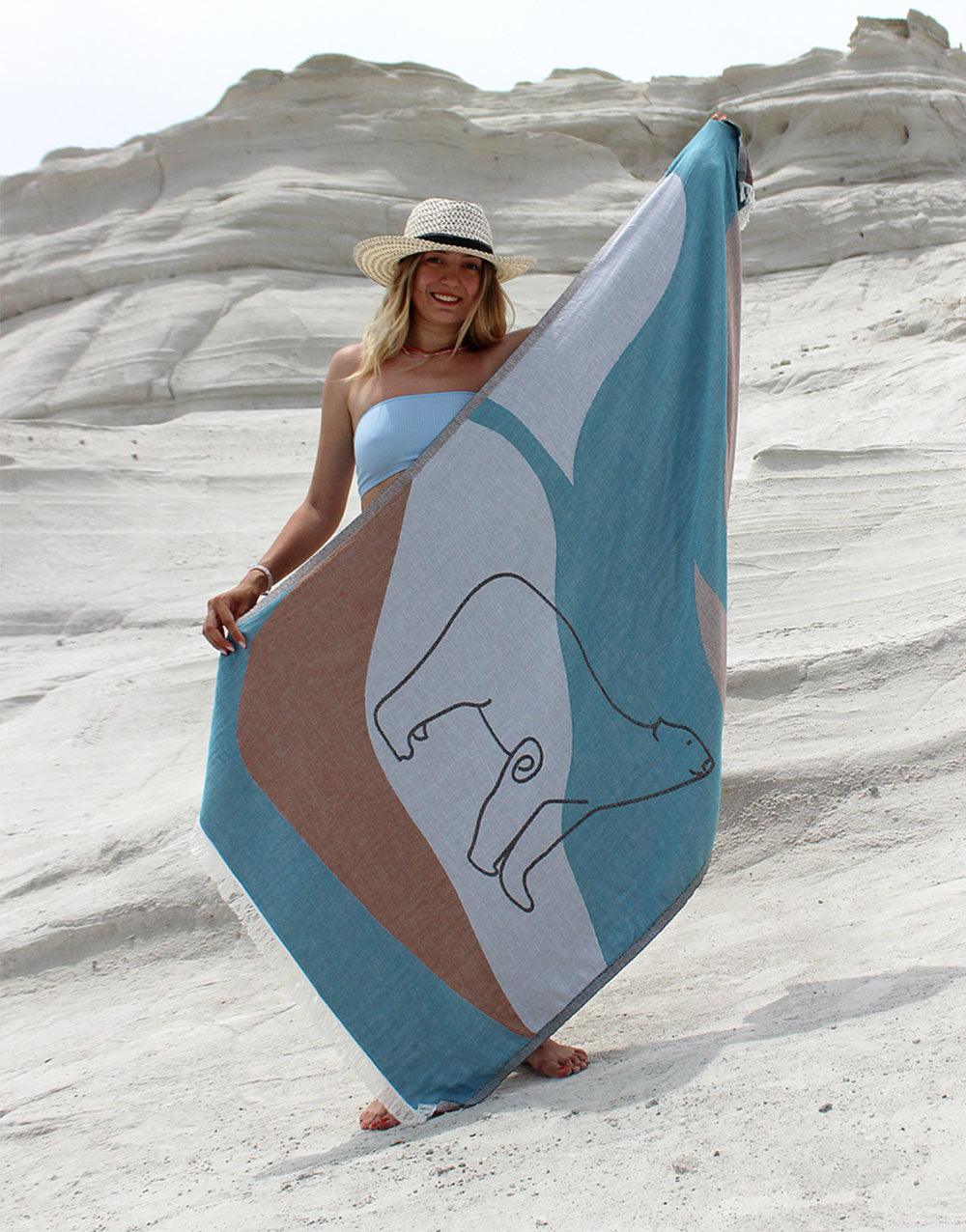 Polar Bear Turkish Beach Towel - Cacala