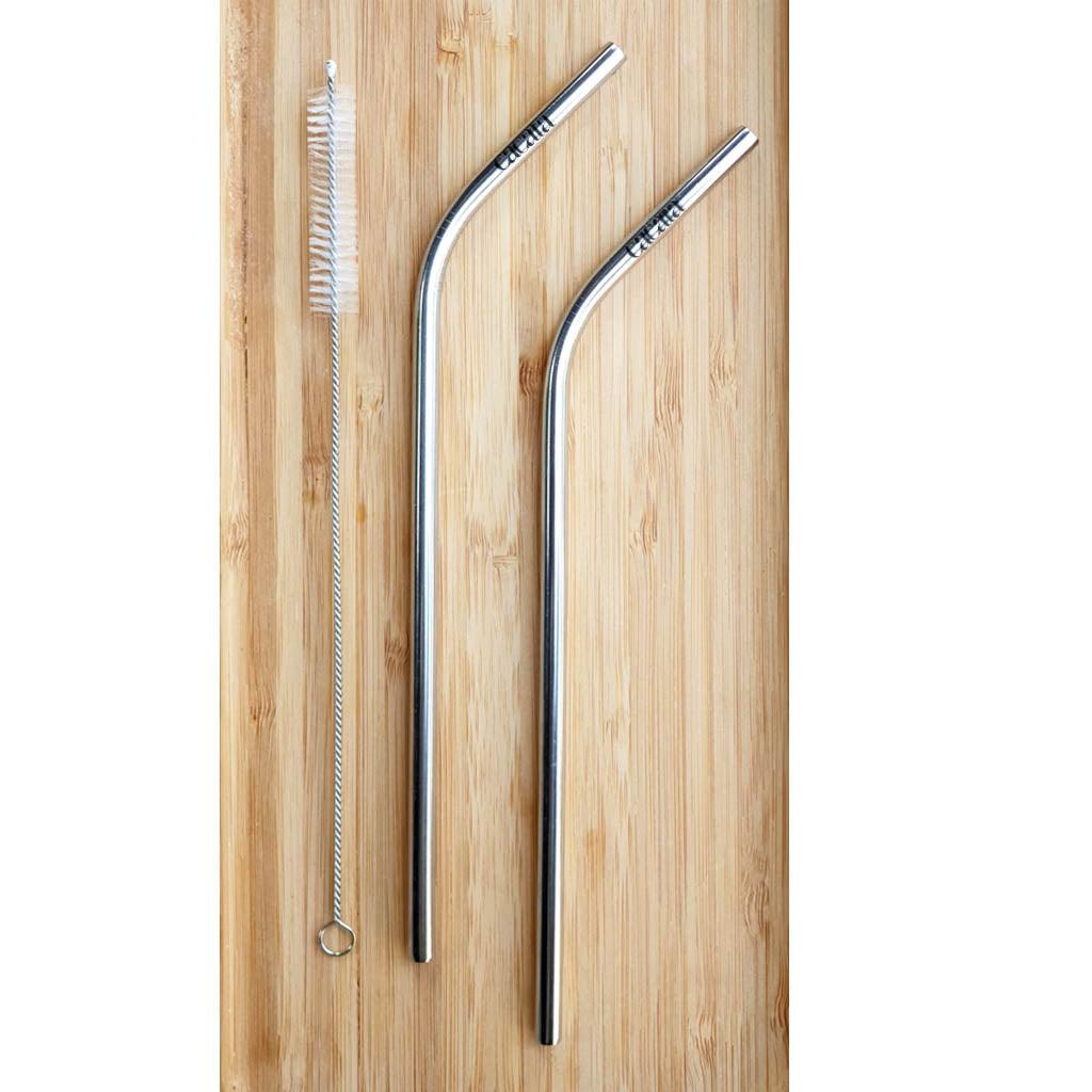 Stainless Steel Silver Bent Metal Straw