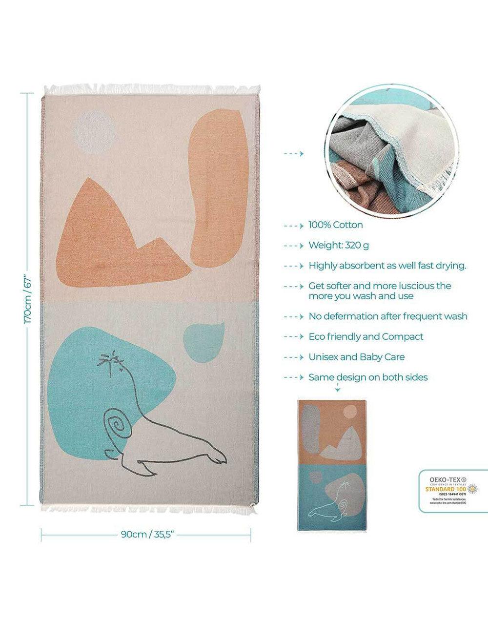 Sea Calf Turkish Beach Towel - Cacala