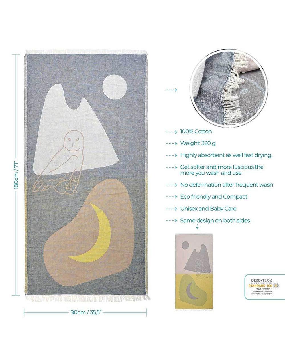 Snowy Owl Turkish Beach Towel - Cacala